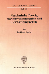 E-book, Neuklassische Theorie, Marktunvollkommenheit und Beschäftigungspolitik., Duncker & Humblot