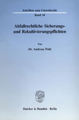 E-book, Abfallrechtliche Sicherungs- und Rekultivierungspflichten., Duncker & Humblot