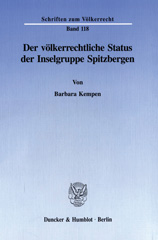eBook, Der völkerrechtliche Status der Inselgruppe Spitzbergen., Duncker & Humblot