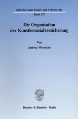 E-book, Die Organisation der Künstlersozialversicherung., Duncker & Humblot