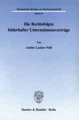 E-book, Die Rechtsfolgen fehlerhafter Unternehmensverträge., Duncker & Humblot