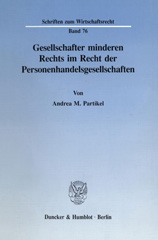 E-book, Gesellschafter minderen Rechts im Recht der Personenhandelsgesellschaften., Duncker & Humblot