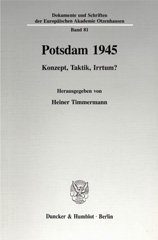 E-book, Potsdam 1945. : Konzept, Taktik, Irrtum?, Duncker & Humblot