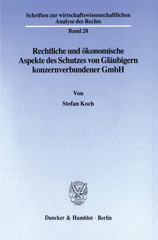 E-book, Rechtliche und ökonomische Aspekte des Schutzes von Gläubigern konzernverbundener GmbH., Duncker & Humblot