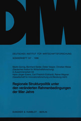 eBook, Regionale Strukturpolitik unter den veränderten Rahmenbedingungen der 90er Jahre., Duncker & Humblot