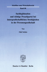 E-book, Sachlegitimation und richtige Prozeßpartei bei innergesellschaftlichen Streitigkeiten in der Personengesellschaft., Duncker & Humblot
