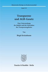 E-book, Transparenz und AGB-Gesetz. : Eine Untersuchung des Inhalts und der Schranken des Transparenzgebotes., Duncker & Humblot