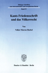 eBook, Kants Friedensschrift und das Völkerrecht., Duncker & Humblot