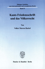 E-book, Kants Friedensschrift und das Völkerrecht., Duncker & Humblot