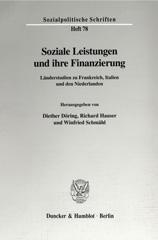 eBook, Soziale Leistungen und ihre Finanzierung. : Länderstudien zu Frankreich, Italien und den Niederlanden., Duncker & Humblot