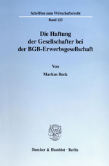 E-book, Die Haftung der Gesellschafter bei der BGB-Erwerbsgesellschaft., Duncker & Humblot