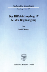 eBook, Der Hilfeleistungsbegriff bei der Begünstigung., Duncker & Humblot