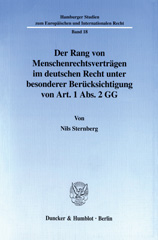 E-book, Der Rang von Menschenrechtsverträgen im deutschen Recht unter besonderer Berücksichtigung von Art. 1 Abs. 2 GG., Duncker & Humblot