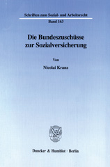 E-book, Die Bundeszuschüsse zur Sozialversicherung., Kranz, Nicolai, Duncker & Humblot