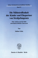 E-book, Die Mitbetroffenheit der Kinder und Ehepartner von Strafgefangenen. : Eine Analyse aus der Sicht unterhaltsrechtlicher Interessen., Duncker & Humblot