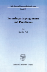 E-book, Fernsehspartenprogramme und Pluralismus., Duncker & Humblot