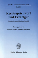E-book, Rechtssprichwort und Erzählgut. : Europäische und afrikanische Beispiele., Duncker & Humblot