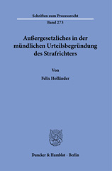 E-book, Außergesetzliches in der mündlichen Urteilsbegründung des Strafrichters., Duncker & Humblot