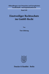 E-book, Einstweiliger Rechtsschutz im GmbH-Recht., Duncker & Humblot