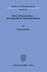 eBook, Die G 10-Kommission - Zur Kontrolle der Nachrichtendienste., Duncker & Humblot