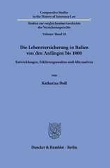 E-book, Die Lebensversicherung in Italien von den Anfängen bis 1800. : Entwicklungen, Erklärungsansätze und Alternativen., Duncker & Humblot