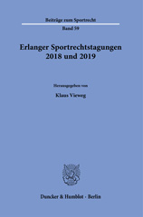 E-book, Erlanger Sportrechtstagungen 2018 und 2019., Duncker & Humblot