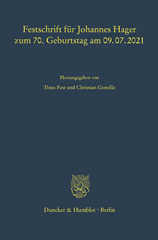E-book, Festschrift für Johannes Hager zum 70. Geburtstag am 09.07.2021., Duncker & Humblot