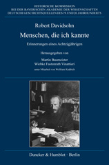 E-book, Menschen, die ich kannte. : Erinnerungen eines Achtzigjährigen., Davidsohn, Robert, Duncker & Humblot