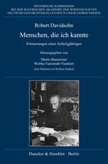 eBook, Menschen, die ich kannte. : Erinnerungen eines Achtzigjährigen., Duncker & Humblot