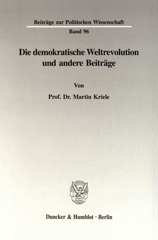E-book, Die demokratische Weltrevolution und andere Beiträge., Kriele, Martin, Duncker & Humblot