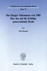 E-book, Das Haager Abkommen von 1989 über das auf die Erbfolge anzuwendende Recht., Duncker & Humblot