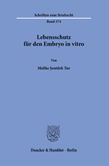 E-book, Lebensschutz für den Embryo in vitro., Duncker & Humblot