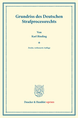 E-book, Grundriss des Deutschen Strafprocessrechts., Duncker & Humblot