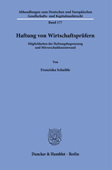 E-book, Haftung von Wirtschaftsprüfern. : Möglichkeiten der Haftungsbegrenzung und Mitverschuldenseinwand., Duncker & Humblot
