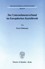 E-book, Der Unternehmensverbund im Europäischen Kartellrecht., Duncker & Humblot