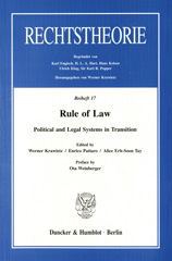 eBook, Rule of Law. : Political and Legal Systems in Transition. Preface by Ota Weinberger., Duncker & Humblot