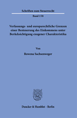 eBook, Verfassungs- und europarechtliche Grenzen einer Besteuerung des Einkommens unter Berücksichtigung exogener Charakteristika., Duncker & Humblot