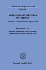 eBook, Verfassungsentwicklungen im Vergleich. : Italien 1947 - Deutschland 1949 - Spanien 1978., Duncker & Humblot