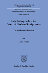 E-book, Urteilsabsprachen im österreichischen Strafprozess. : Zur Macht des Faktischen., Duncker & Humblot