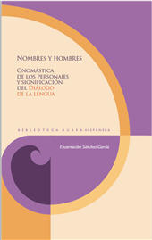 eBook, Nombres y hombres : onomástica de los personajes y significación del Diálogo de la lengua, Iberoamericana Editorial Vervuert