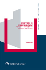E-book, Exceptions in EU Copyright Law, Kluwer Law International