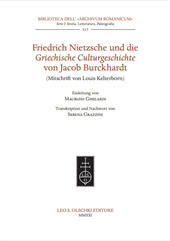 E-book, Friedrich Nietzsche und die Griechische Culturgeschichte von Jacob Burckhardt : (Mitschrift von Louis Kelterborn), Leo S. Olschki