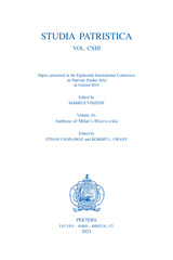 eBook, Studia Patristica : Vol. CXIII - Papers presented at the Eighteenth International Conference on Patristic Studies held in Oxford 2019 : Volume 10: Ambrose of Milan's Misericordia, Peeters Publishers