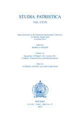 eBook, Studia Patristica : Vol. CXVII - Papers presented at the Eighteenth International Conference on Patristic Studies held in Oxford 2019 : Volume 14: Augustine of Hippo's De ciuitate Dei: Content, Transmission, and Interpretations, Peeters Publishers
