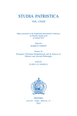 eBook, Studia Patristica : Vol. CXXII - Papers presented at the Eighteenth International Conference on Patristic Studies held in Oxford 2019 : Volume 19: Eriugena's Christian Neoplatonism and its Sources in Patristic and Ancient Philosophy, Peeters Publishers