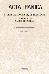 eBook, Etudes de linguistique iranienne in memoriam Xavier Tremblay, Peeters Publishers