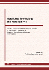 E-book, Metallurgy Technology and Materials VIII, Trans Tech Publications Ltd