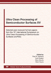 E-book, Ultra Clean Processing of Semiconductor Surfaces XV, Trans Tech Publications Ltd