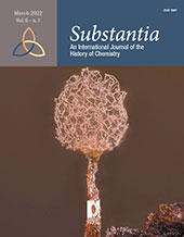 Heft, Substantia : an International Journal of the History of Chemistry : 6, 1, 2022, Firenze University Press