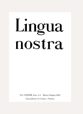 Fascicule, Lingua nostra : LXXXIII, 1/2, 2022, Le Lettere